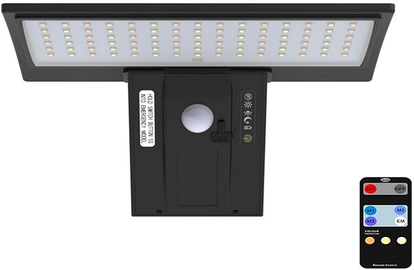LED reflektor IMMAX Flipper Kültéri napelemes LED lámpa PIR érzékelővel és távirányítóval, 4,2 W, fekete Képernyő