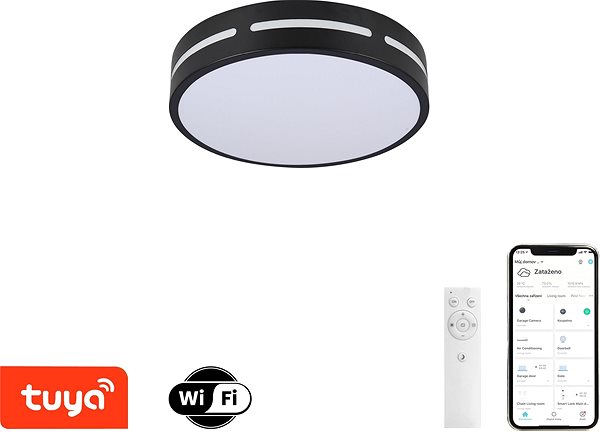 Ceiling Light Immax NEO LITE PERFECTO Smart ceiling light D30cm, 24W black Tuya Wi-Fi Features/technology