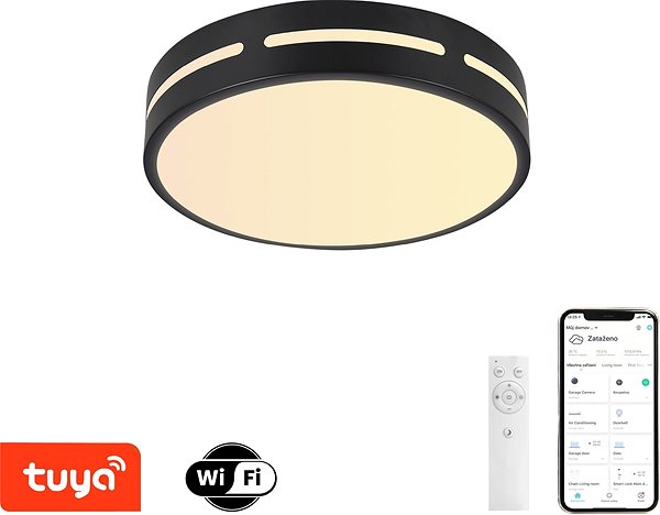 Ceiling Light Immax NEO LITE PERFECTO Smart ceiling light D40cm, 24W black Tuya Wi-Fi Features/technology