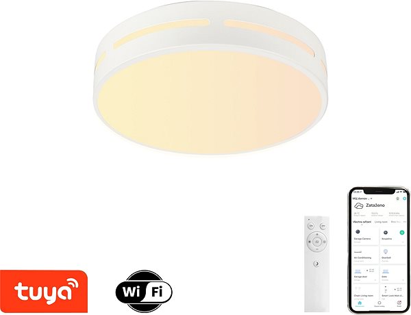 Mennyezeti lámpa Immax NEO LITE PERFECTO Smart mennyezeti lámpa kör D50cm, 48W fehér Tuya Wi-Fi Jellemzők/technológia
