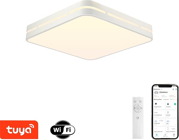 Ceiling Light Immax NEO LITE PERFECTO Smart ceiling light square 30cm, 24W white Tuya Wi-Fi Features/technology