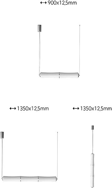 Ceiling Light Immax NEO BAMBOOS Smart Pendant Lamp 90cm 30W White Technical draft