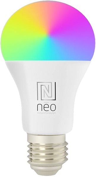 LED-Birne Immax NEO LITE Smart LED Lampe E27 9 Watt RGB + CCT Farbe und Weiß - dimmbar - WLAN Screen
