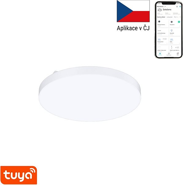 Ceiling Light Immax NEO PLANO Smart Ceiling Light D30cm 20W 1400lm White Zigbee 3.0 Features/technology