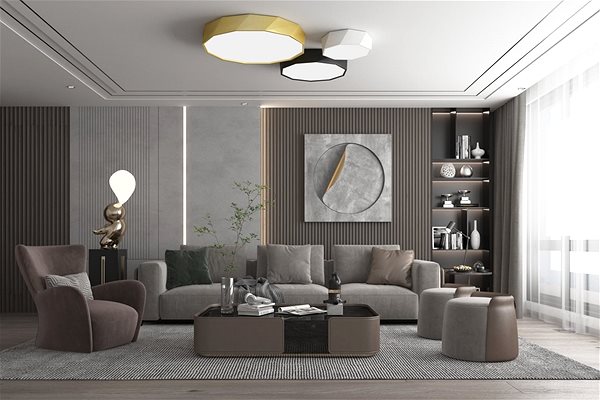 Ceiling Light Immax NEO DIAMANTE Smart ceiling light 80cm 60W 4450lm gold Zigbee 3.0 Lifestyle