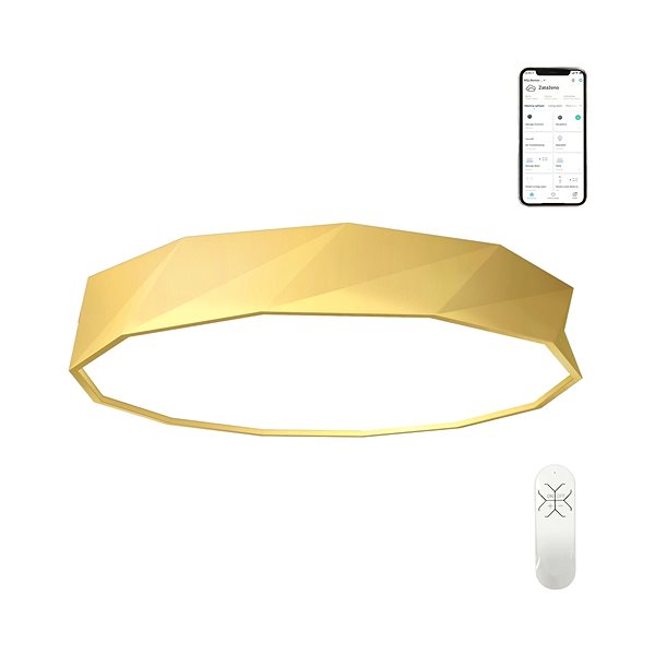 Ceiling Light Immax NEO DIAMANTE Smart ceiling light 80cm 60W 4450lm gold Zigbee 3.0 Features/technology