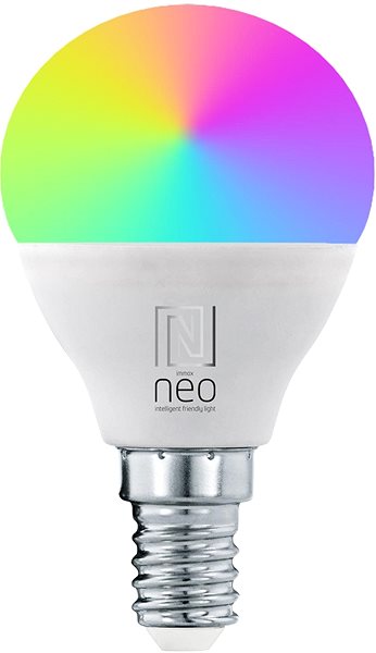 LED izzó Immax NEO LITE Smart LED izzó E14 6 W RGB+CCT színes és fehér, dimmelhető, WiFi, P45 ...