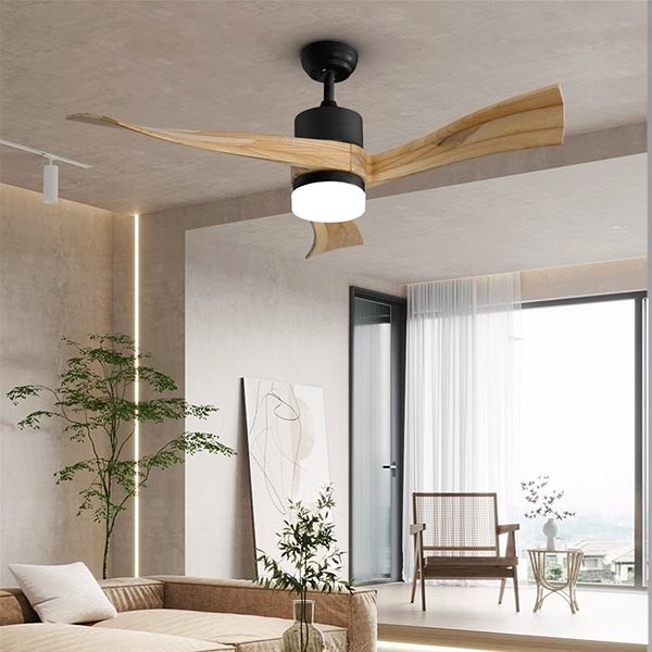 Ventilátor IMMAX NEO LITE SOFISTICADO Smart LED stropné svietidlo s ventilátorom Tuya WiFi čierne/drevo ...