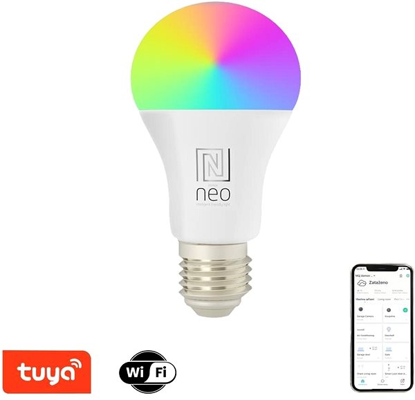 LED žiarovka IMMAX NEO LITE 3× Smart žiarovka LED E27 9 W RGB+CCT, stmievateľná, WiFi, Beacon, DO ...