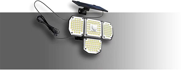 LED reflektor IMMAX CLOVER-2 Vonkajšie solárne nástenné LED osvetlenie s externým solárnym panelom ...