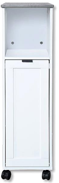 Shelving Unit Kesper Alcove shelf with waste basket, white melamine ...