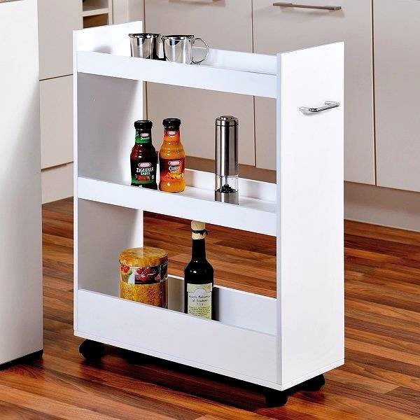 Shelving Unit Kesper Alcove shelf with shelves, white melamine ...