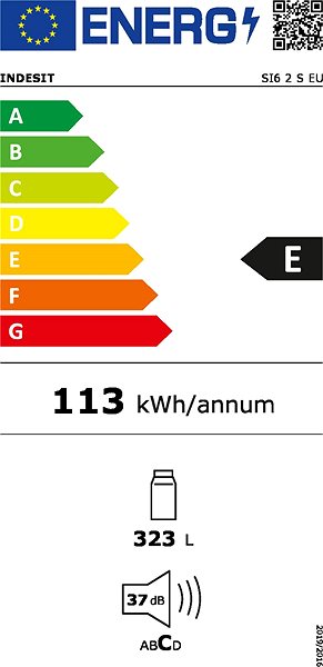 Hűtőszekrény INDESIT SI6 2 S EU Energia címke