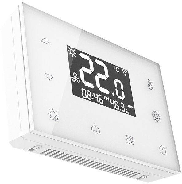 Thermostat iNELS RFTC-4 Wireless glass touch thermostat, white .