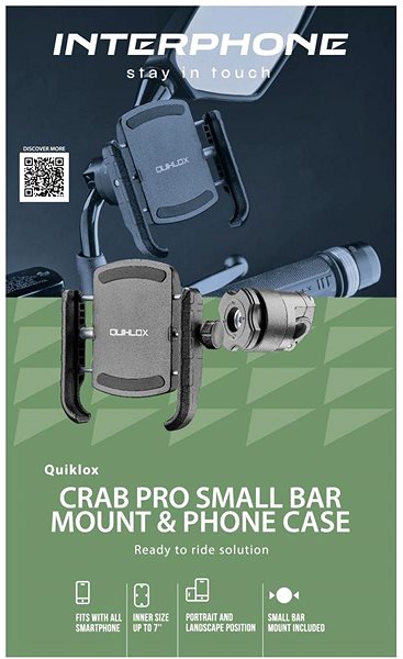 Phone holder Interphone Crab QUIKLOX mirror mount ...