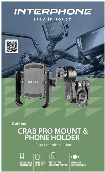 Handy-Halter Interphone Crab QUIKLOX Lenkerhalterung ...