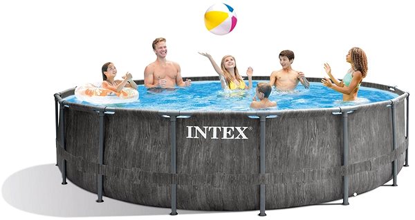 Medence INTEX medence Greywood Premium kivitelben, 457 x 122 cm, (szűrés, létra, szőnyeg, fedő) ...