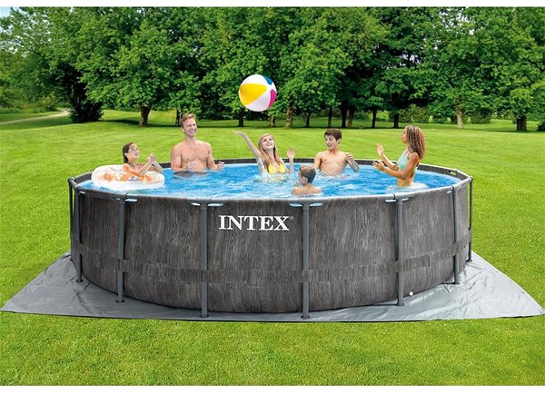 Bazén INTEX Bazén Greywood Premium, 457 × 122 cm, (filtrácia, rebrík, podložka, kryt) ...