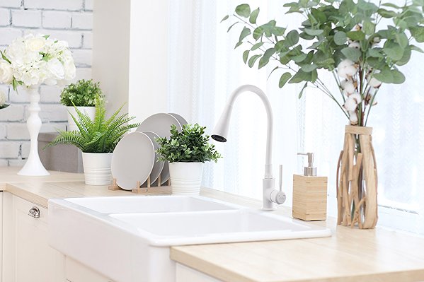 Tap INVENA HULA PLUS sink mixer, white (BZ-85-P02-L) ...