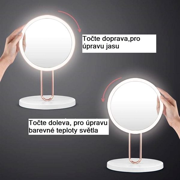 Makeup Mirror iMirror Ballet, Cosmetic Make-Up Mirror, Rechargeable with LED Line Lighting, White Features/technology