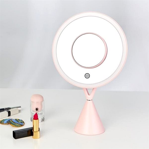 Sminktükör iMirror X Charging, LED Line világítással, rózsaszín Lifestyle