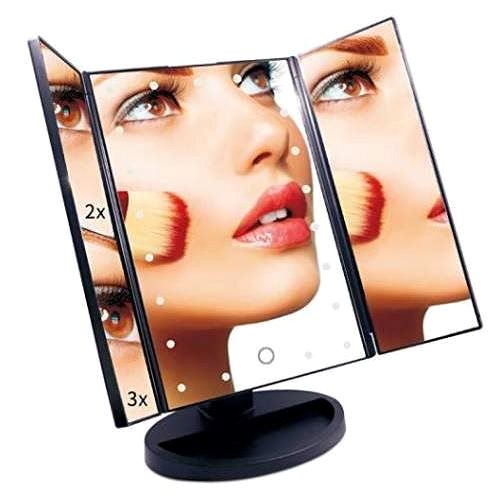 Kozmetické zrkadlo iMirror 3D Magnify, s LED osvetlením, čierne Lifestyle