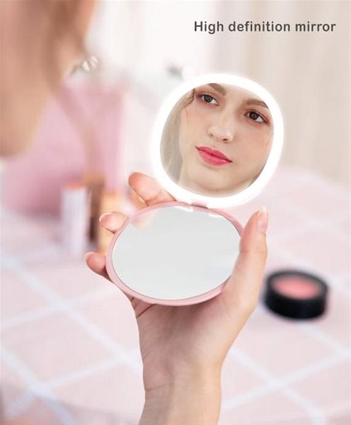 Makeup Mirror iMirror Fascinate Pocket Cosmetic Make-up Mirror with LED Lighting, White Lifestyle