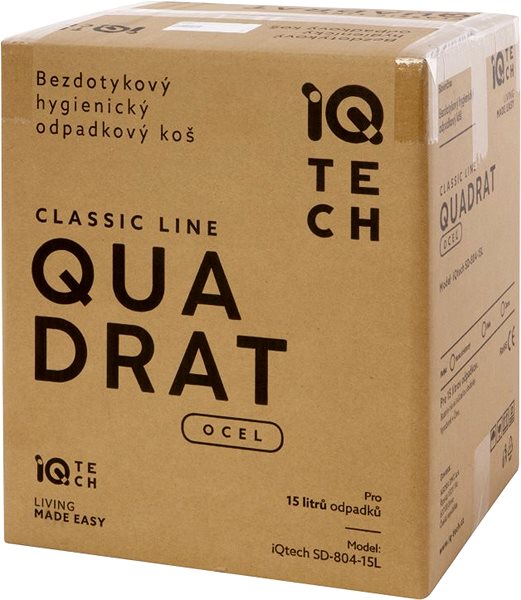 Rubbish Bin iQ-Tech Quadrat 15l Packaging/box