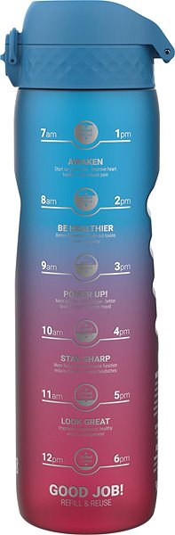 Trinkflasche ion8 Auslaufsichere Flasche Motivator Blau&Pink 1000 ml ...