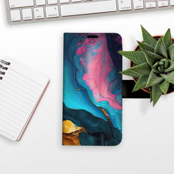 Puzdro na mobil iSaprio Flip puzdro Colourful Marble na iPhone 12/12 Pro ...