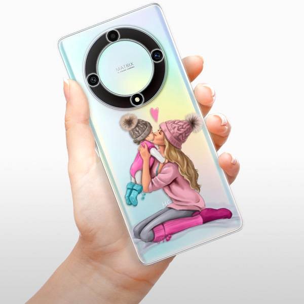 Kryt na mobil iSaprio Kissing Mom – Blond and Girl – Honor Magic5 Lite 5G ...
