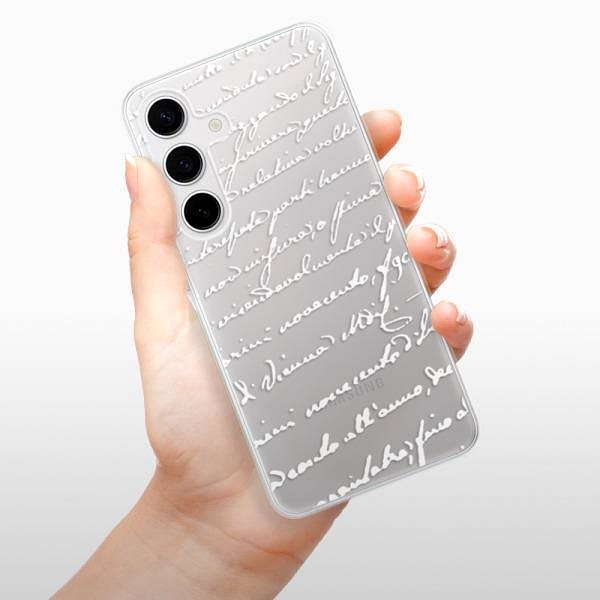 Kryt na mobil iSaprio Handwriting 01 – white – Samsung Galaxy S24 ...