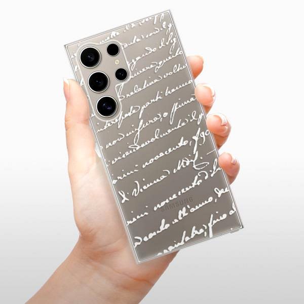 Kryt na mobil iSaprio Handwriting 01 – white – Samsung Galaxy S24 Ultra ...