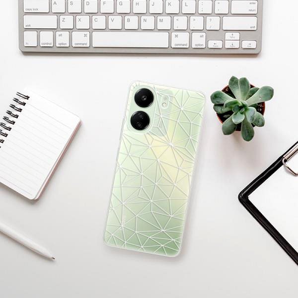 Kryt na mobil iSaprio Abstract Triangles 03 - white - Xiaomi Redmi 13C ...