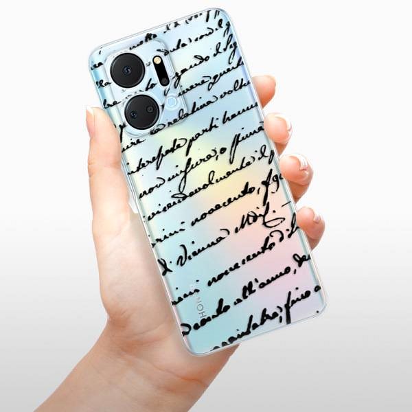 Kryt na mobil iSaprio Handwriting 01 – black – Honor X7a ...