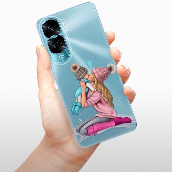Kryt na mobil iSaprio Kissing Mom pro Blond and Boy na Honor 90 Lite 5G ...