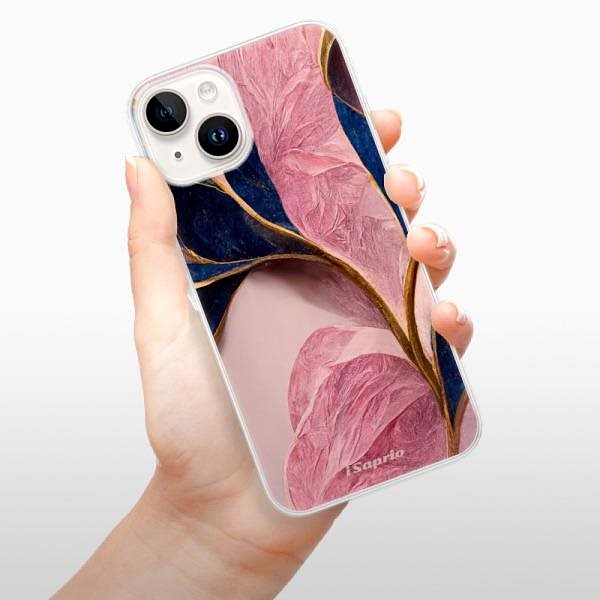 Kryt na mobil iSaprio Pink Blue Leaves pre iPhone 15 Plus ...
