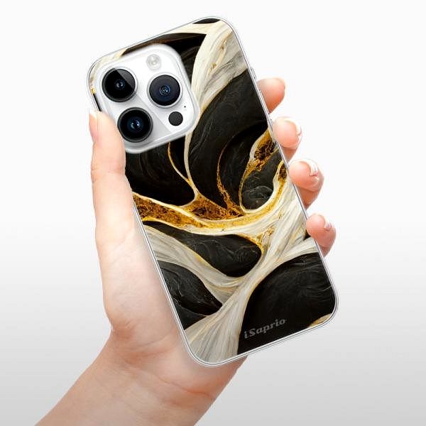 Kryt na mobil iSaprio Black and Gold pre iPhone 15 Pro ...