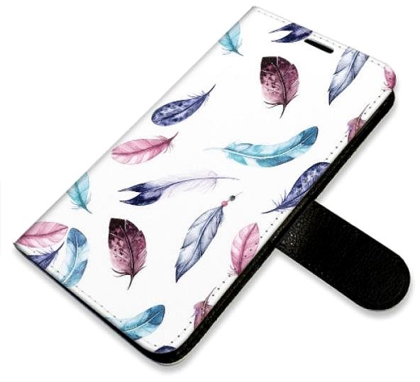 Kryt na mobil iSaprio flip puzdro Colorful Feathers pre iPhone 15 Pro ...