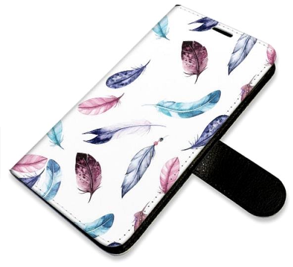 Kryt na mobil iSaprio flip puzdro Colorful Feathers pre Samsung Galaxy A14/A14 5G ...