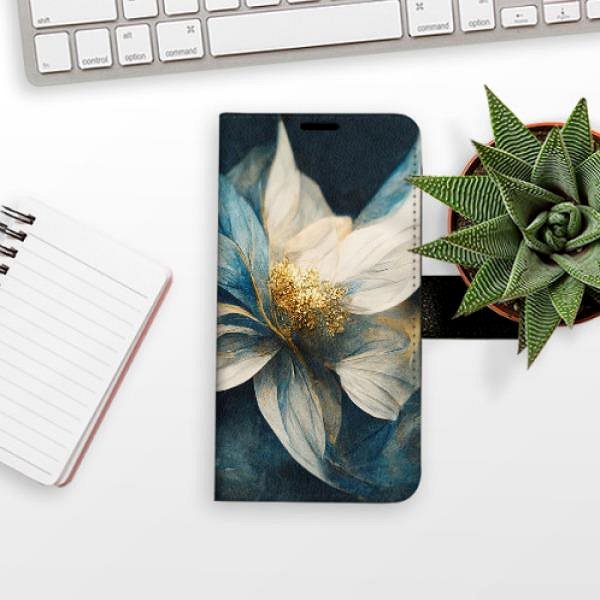 Kryt na mobil iSaprio flip puzdro Gold Flowers pre Xiaomi Redmi Note 10 Pro ...
