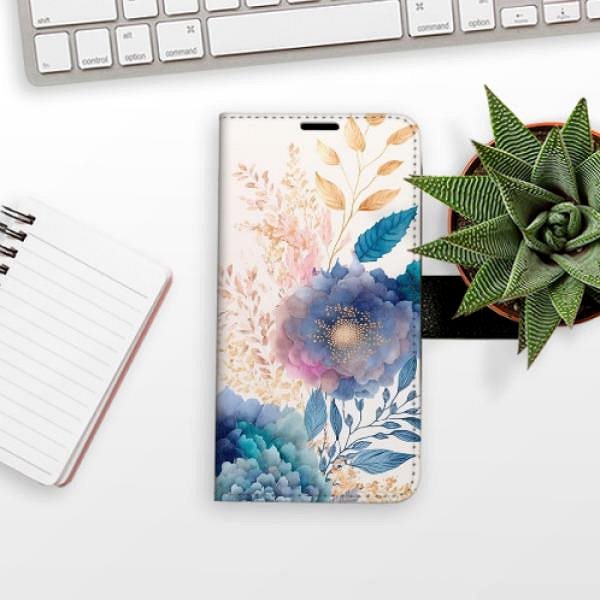 Kryt na mobil iSaprio flip puzdro Ornamental Flowers 03 na Samsung Galaxy A14/A14 5G ...