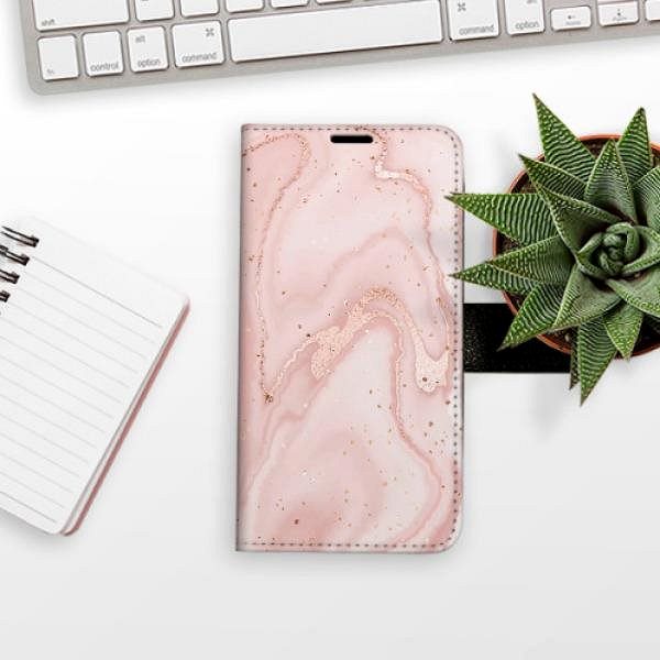 Kryt na mobil iSaprio flip puzdro RoseGold Marble pre iPhone 15 Pro ...