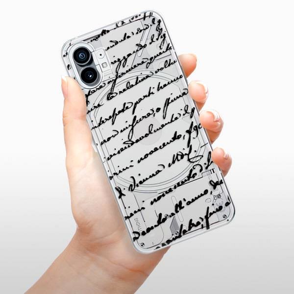 Kryt na mobil iSaprio Handwriting 01 pro black na Nothing Phone 1 ...