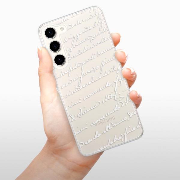 Kryt na mobil iSaprio Handwriting 01 white pre Samsung Galaxy S23+ 5G ...