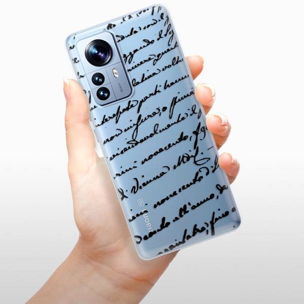 Kryt na mobil iSaprio Handwriting 01 black pre Xiaomi 12 Pro ...