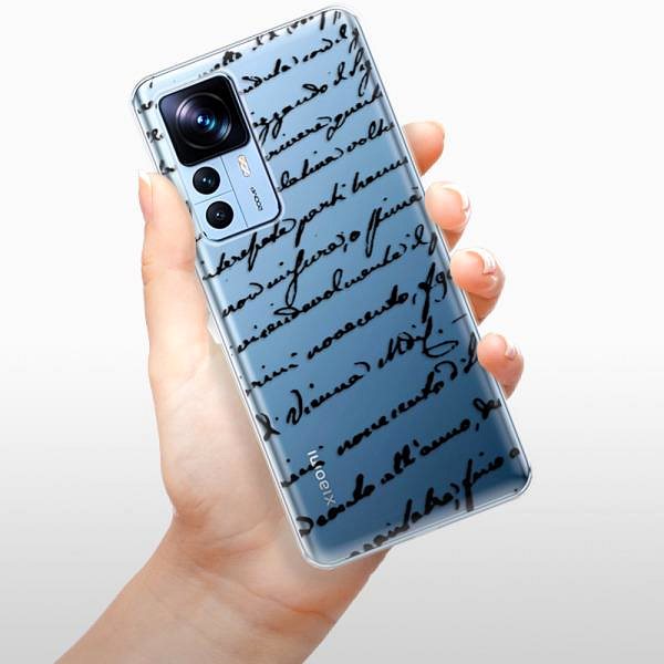 Kryt na mobil iSaprio Handwriting 01 pro black na Xiaomi 12T/12T Pro ...
