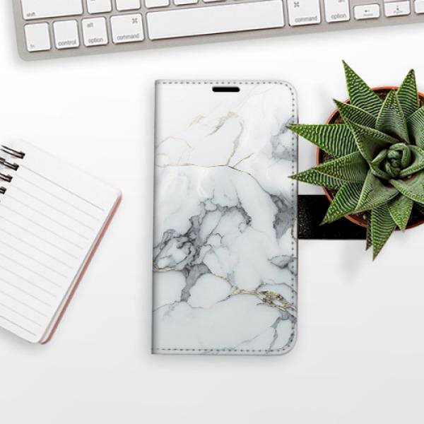 Kryt na mobil iSaprio flip puzdro SilverMarble 15 pre Huawei P20 Lite ...
