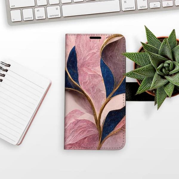 Kryt na mobil iSaprio flip puzdro Pink Leaves pre iPhone 12 mini ...