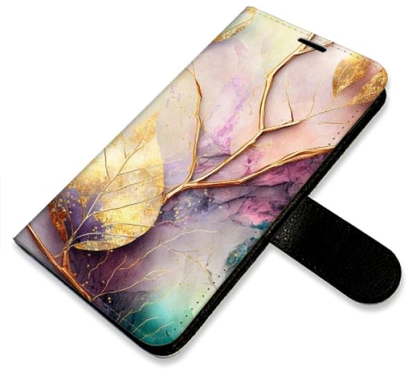 Kryt na mobil iSaprio flip puzdro Gold Leaves 02 na iPhone 13 ...